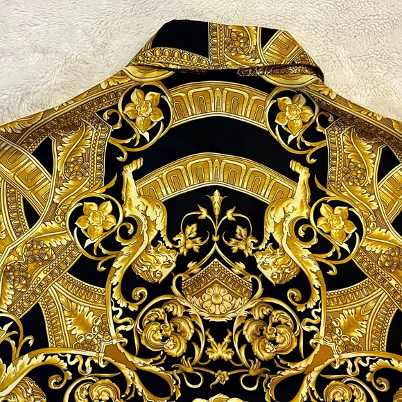 VERSACE BAROCCO SILK SHIRT Size 42 - Picture 5 of 9